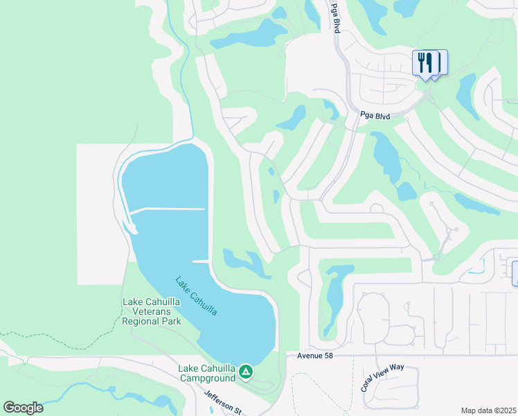 map of restaurants, bars, coffee shops, grocery stores, and more near 56980 Merion in La Quinta