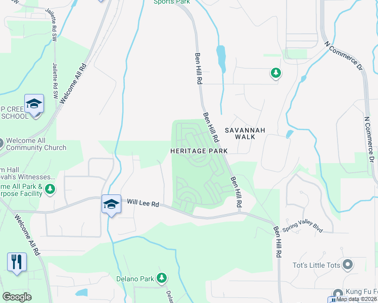 map of restaurants, bars, coffee shops, grocery stores, and more near 4548 Parkview Square in Atlanta