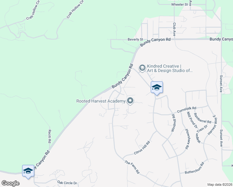 map of restaurants, bars, coffee shops, grocery stores, and more near 33320 Barley Lane in Wildomar