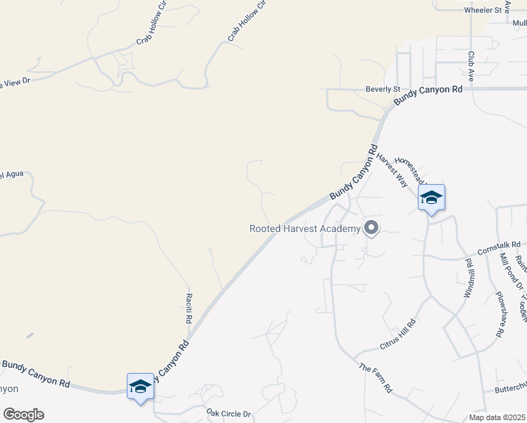 map of restaurants, bars, coffee shops, grocery stores, and more near Chico Hills Road in Wildomar