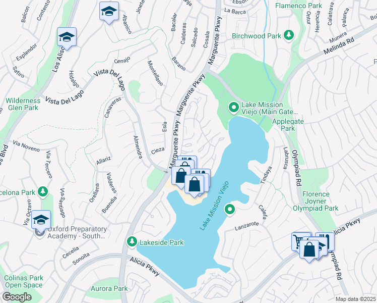map of restaurants, bars, coffee shops, grocery stores, and more near 27762 Arta in Mission Viejo