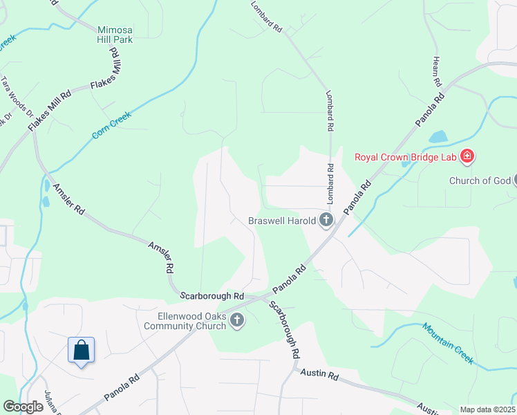 map of restaurants, bars, coffee shops, grocery stores, and more near 125 South Cir Drive in Ellenwood