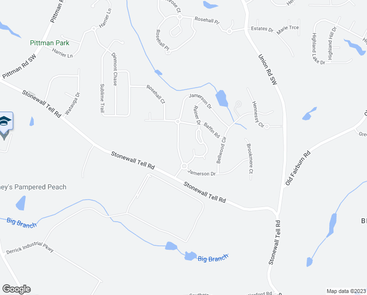 map of restaurants, bars, coffee shops, grocery stores, and more near 5619 Jamerson Drive in Atlanta