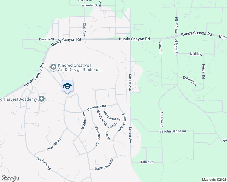 map of restaurants, bars, coffee shops, grocery stores, and more near 33429 Harvest Way in Wildomar