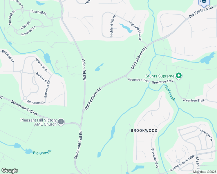 map of restaurants, bars, coffee shops, grocery stores, and more near 4395 Old Fairburn Road in College Park