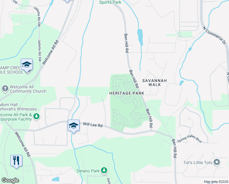 map of restaurants, bars, coffee shops, grocery stores, and more near 4550 Parkway Circle in Atlanta