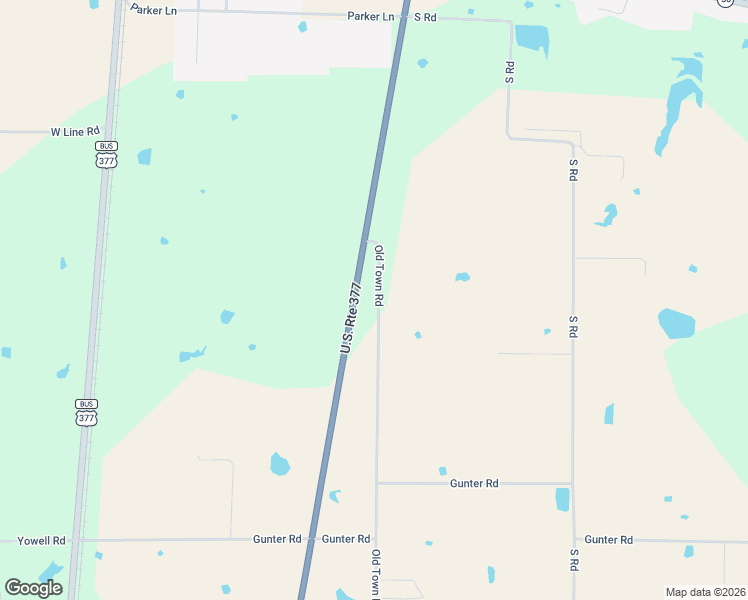 map of restaurants, bars, coffee shops, grocery stores, and more near 16082 U.S. 377 in Whitesboro