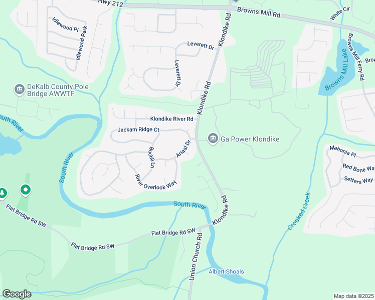 map of restaurants, bars, coffee shops, grocery stores, and more near 6314 Ariaal Drive in Stonecrest