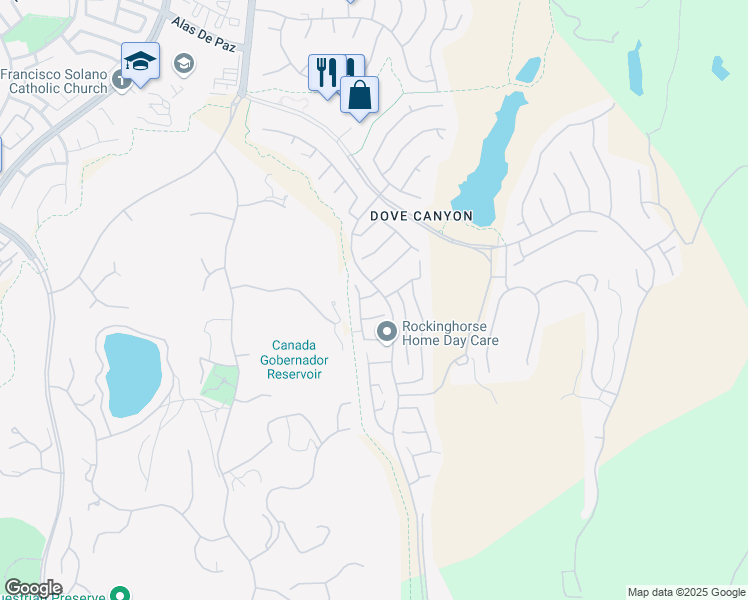 map of restaurants, bars, coffee shops, grocery stores, and more near 8 Saint Annes in Trabuco Canyon