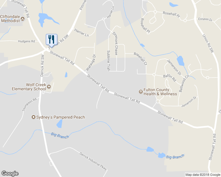 map of restaurants, bars, coffee shops, grocery stores, and more near 4376 Stonewall Tell Road in College Park