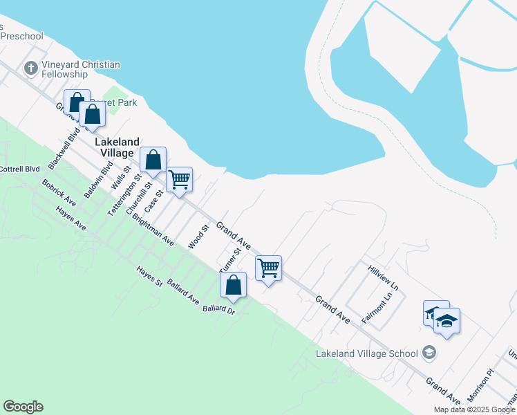 map of restaurants, bars, coffee shops, grocery stores, and more near 18160 Grand Avenue in Lake Elsinore