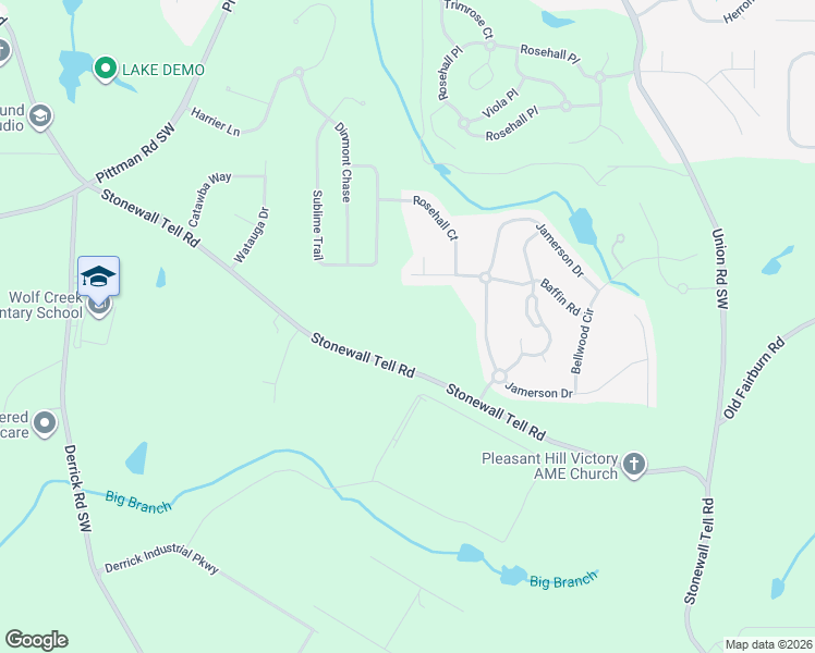 map of restaurants, bars, coffee shops, grocery stores, and more near 5696 Baffin Road in Atlanta
