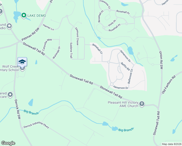 map of restaurants, bars, coffee shops, grocery stores, and more near 5696 Baffin Road in Atlanta