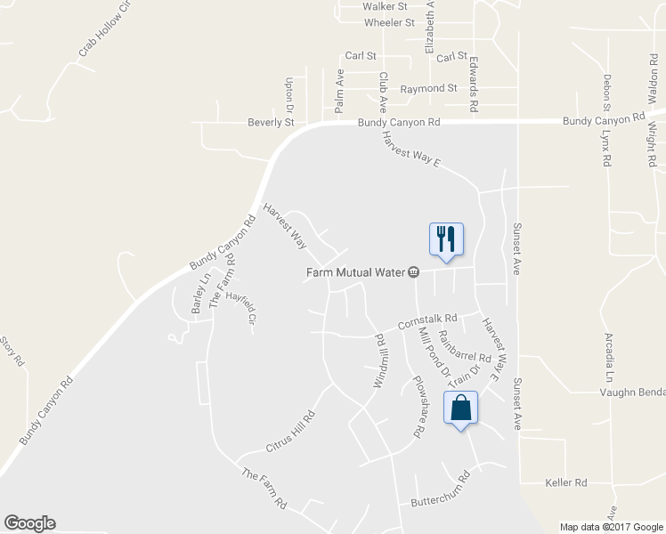 map of restaurants, bars, coffee shops, grocery stores, and more near 24473 Wagon Wheel Lane in Wildomar