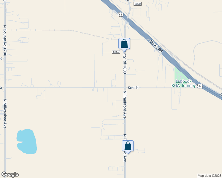 map of restaurants, bars, coffee shops, grocery stores, and more near 5804-6406 Broadview Lane in Lubbock