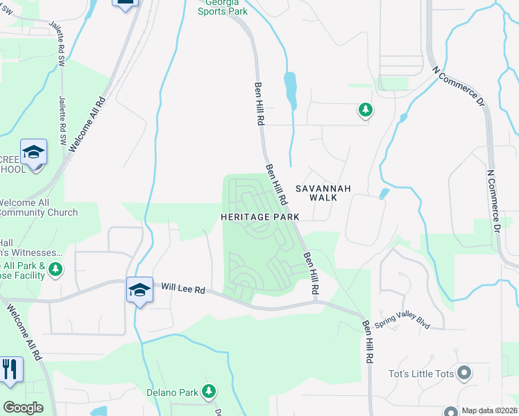 map of restaurants, bars, coffee shops, grocery stores, and more near 4574 Parkview Square in Atlanta