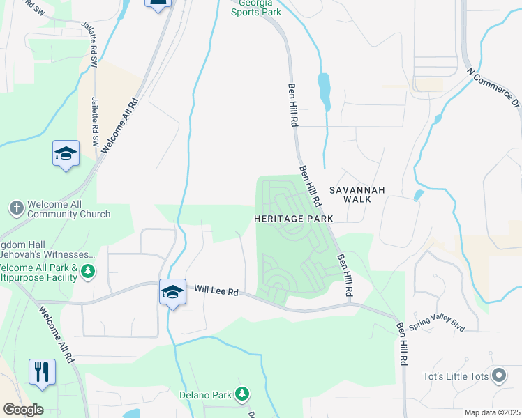 map of restaurants, bars, coffee shops, grocery stores, and more near 4550 Parkway Circle in Atlanta