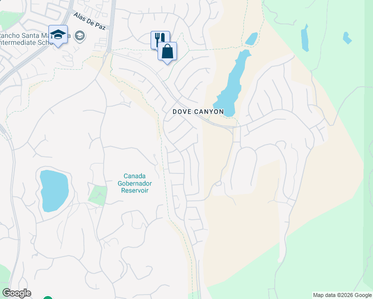 map of restaurants, bars, coffee shops, grocery stores, and more near 2 Wakonda in Trabuco Canyon