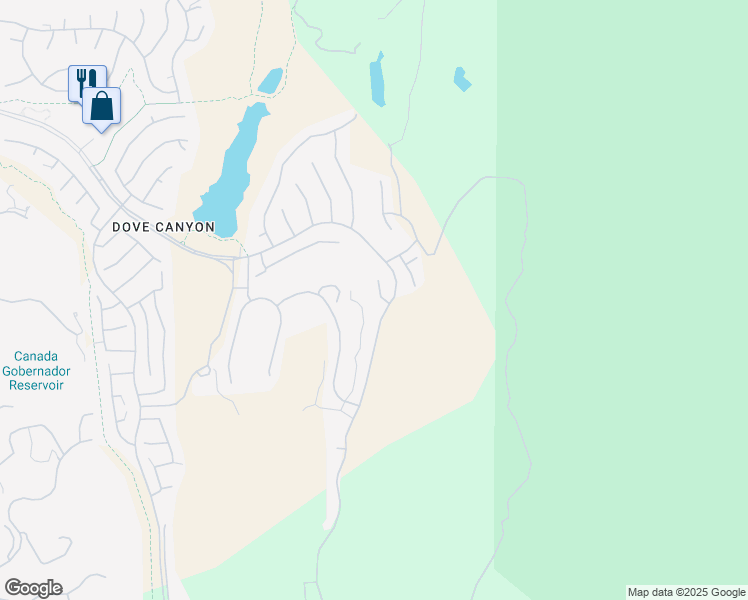map of restaurants, bars, coffee shops, grocery stores, and more near 15 Ravensridge in Trabuco Canyon