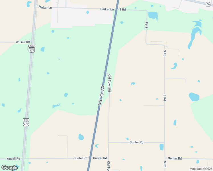 map of restaurants, bars, coffee shops, grocery stores, and more near 16082 U.S. 377 in Whitesboro
