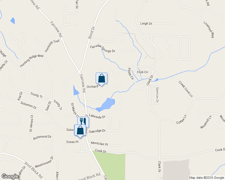 map of restaurants, bars, coffee shops, grocery stores, and more near 231 Orchard Hill View in Ellenwood