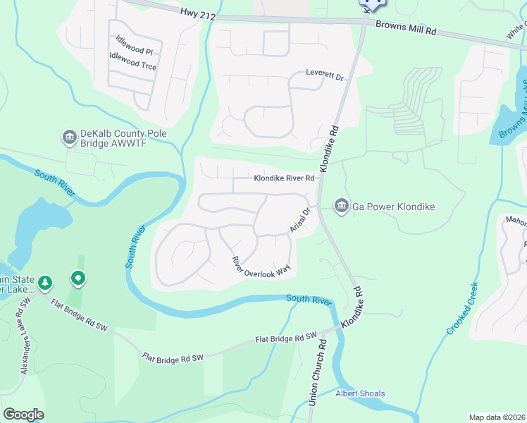 map of restaurants, bars, coffee shops, grocery stores, and more near 4825 Buchli Lane in Stonecrest