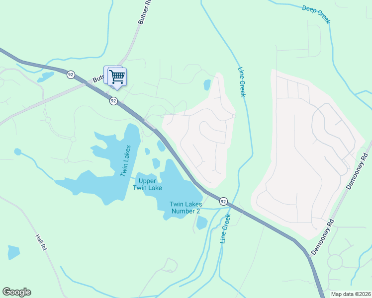 map of restaurants, bars, coffee shops, grocery stores, and more near 4370 Alysheba Drive in Fairburn