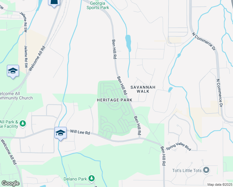 map of restaurants, bars, coffee shops, grocery stores, and more near 4593 Parkway Circle in Atlanta