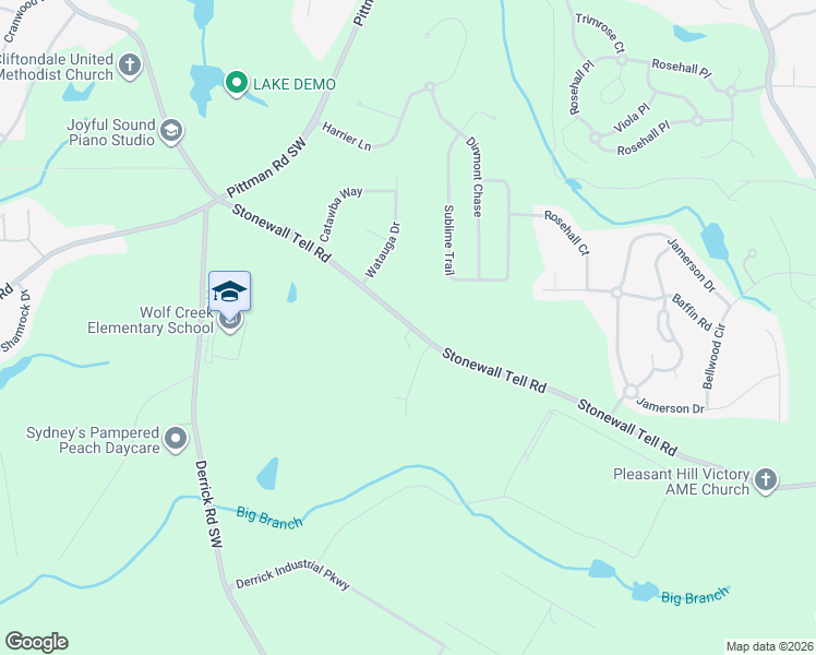 map of restaurants, bars, coffee shops, grocery stores, and more near 4350 Stonewall Tell Road in College Park