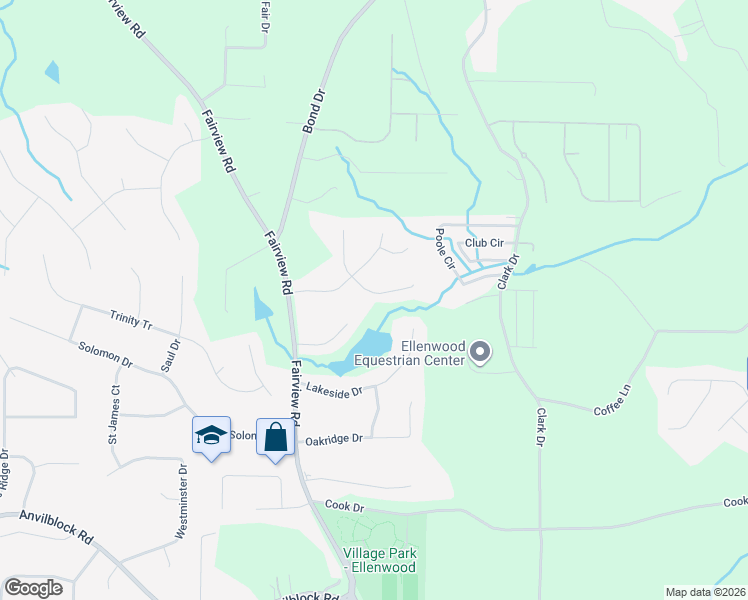 map of restaurants, bars, coffee shops, grocery stores, and more near 231 Orchard Hill View in Ellenwood