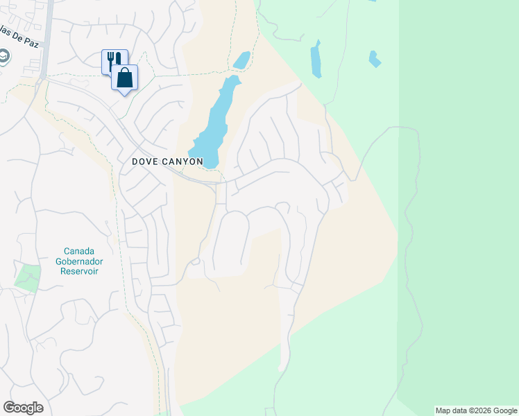 map of restaurants, bars, coffee shops, grocery stores, and more near 17 Golf Ridge Drive in Trabuco Canyon