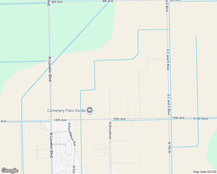 map of restaurants, bars, coffee shops, grocery stores, and more near 9481 North Broadway in Blythe