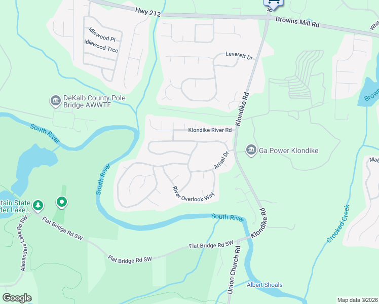 map of restaurants, bars, coffee shops, grocery stores, and more near 4825 Buchli Lane in Stonecrest