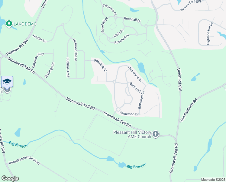 map of restaurants, bars, coffee shops, grocery stores, and more near 5658 Jamerson Drive in Atlanta