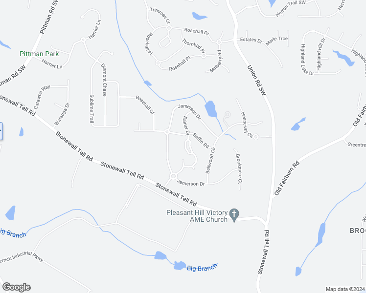 map of restaurants, bars, coffee shops, grocery stores, and more near 4347 Rainer Drive in Atlanta