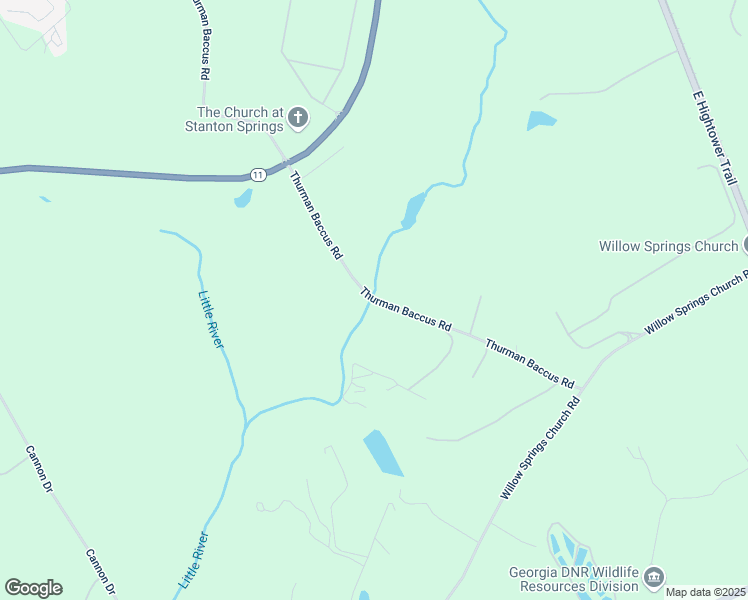 map of restaurants, bars, coffee shops, grocery stores, and more near 5265 Thurman Baccus Road in Social Circle
