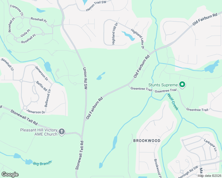 map of restaurants, bars, coffee shops, grocery stores, and more near 4395 Old Fairburn Road in College Park
