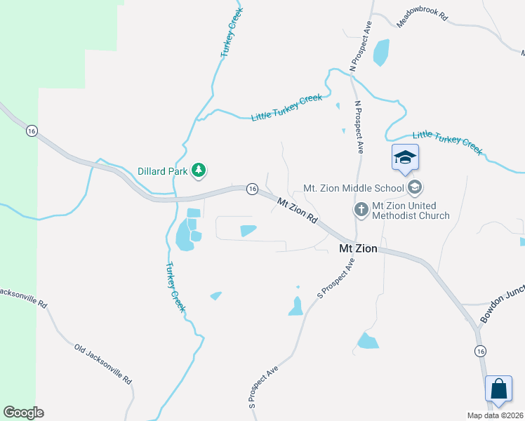 map of restaurants, bars, coffee shops, grocery stores, and more near 4674 Mount Zion Road in Carrollton