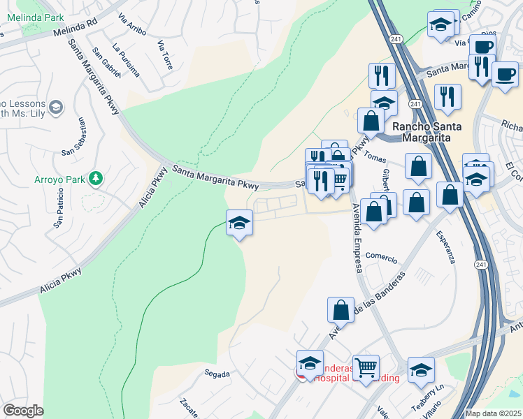 map of restaurants, bars, coffee shops, grocery stores, and more near 10 Timbre in Rancho Santa Margarita
