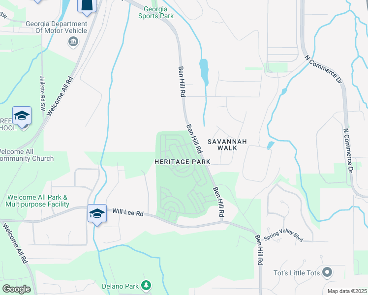 map of restaurants, bars, coffee shops, grocery stores, and more near 4513 Parkway Circle in College Park