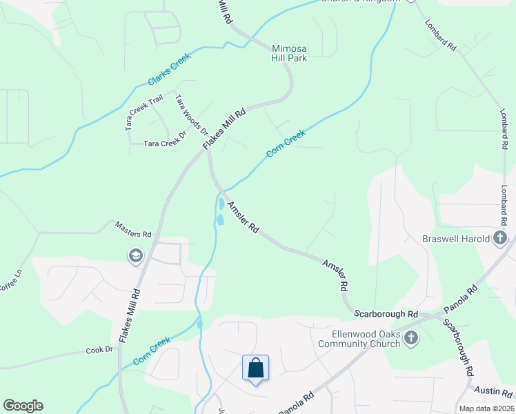 map of restaurants, bars, coffee shops, grocery stores, and more near 4792 Amsler Road in Ellenwood