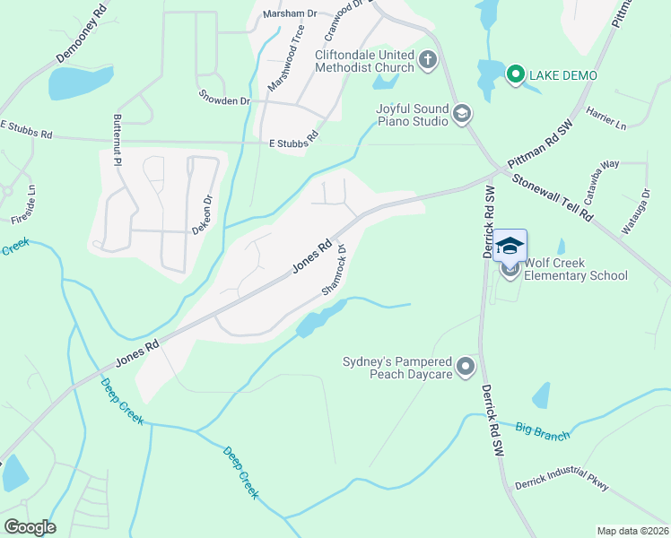 map of restaurants, bars, coffee shops, grocery stores, and more near 4279 Shamrock Drive in Atlanta
