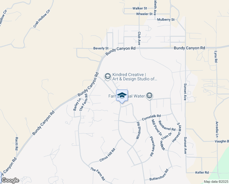 map of restaurants, bars, coffee shops, grocery stores, and more near 33370 Harvest Way in Wildomar