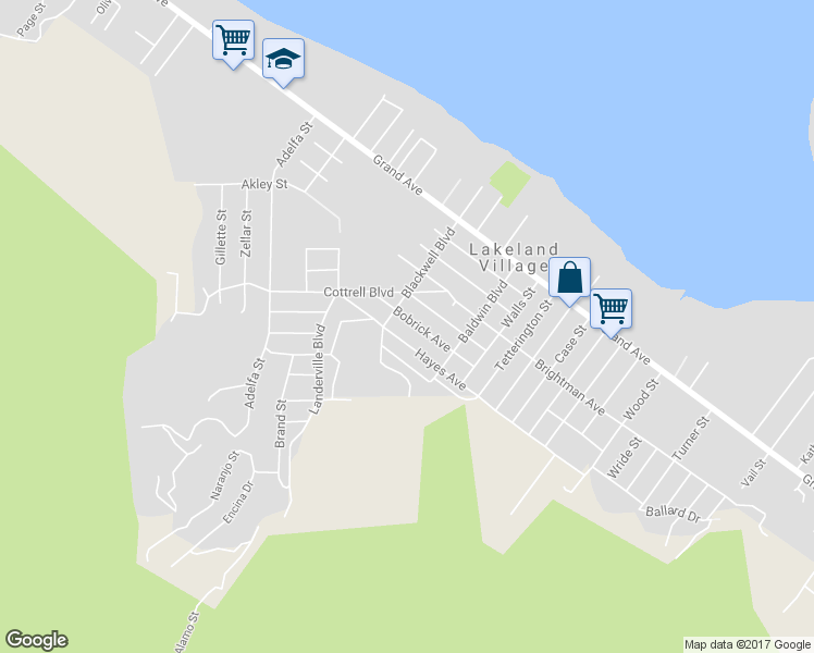 map of restaurants, bars, coffee shops, grocery stores, and more near 17625 Bobrick Avenue in Lake Elsinore