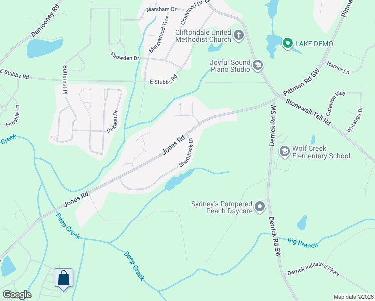 map of restaurants, bars, coffee shops, grocery stores, and more near 4279 Shamrock Drive in Atlanta