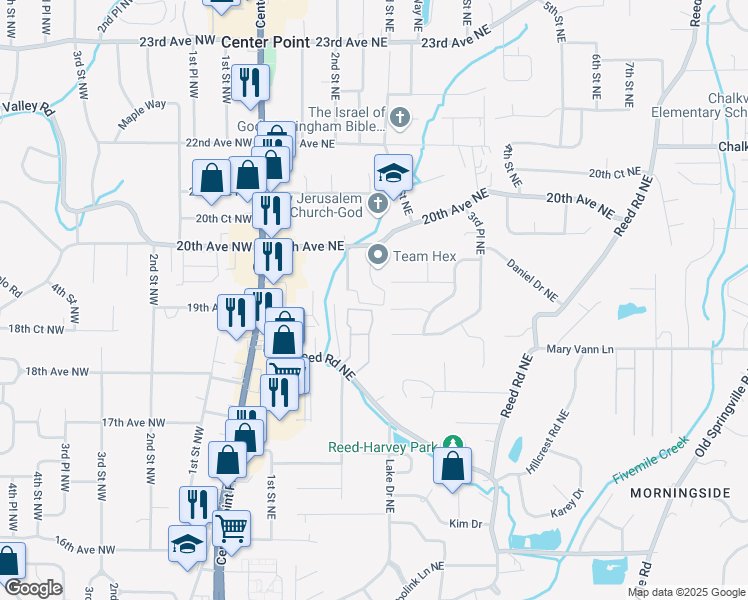 map of restaurants, bars, coffee shops, grocery stores, and more near 1951 East Bend Circle in Birmingham