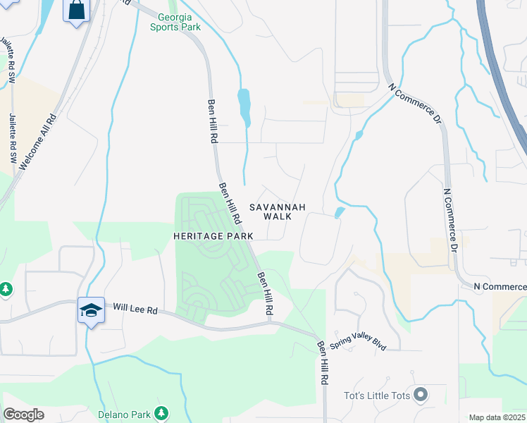 map of restaurants, bars, coffee shops, grocery stores, and more near 4341 Savannah Lane in Atlanta