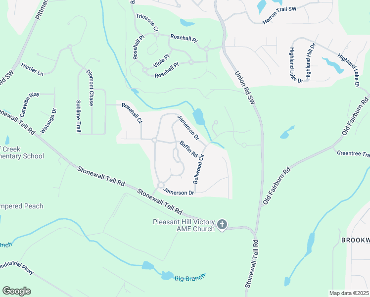 map of restaurants, bars, coffee shops, grocery stores, and more near 5608 Baffin Road in Atlanta
