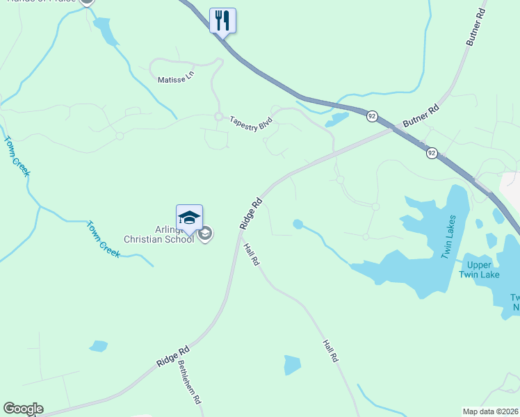 map of restaurants, bars, coffee shops, grocery stores, and more near 425 Lakes Trc in Fairburn