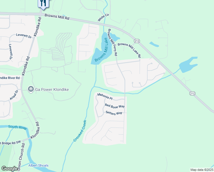 map of restaurants, bars, coffee shops, grocery stores, and more near 7018 Mahonia Place in Stonecrest